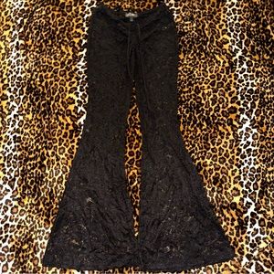 Lace bell bottom low waisted pants
